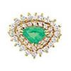 Image 1 : 14KT Yellow Gold 1.45ct Emerald and Diamond Ring