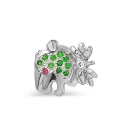 14KT White Gold Emerald Sapphire and Diamond Pendant