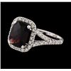 Image 2 : 14KT White Gold 2.93ct Pyrope Garnet and Diamond Ring