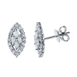 14KT White Gold 1.02ctw Diamond Earrings