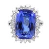 Image 1 : Platinum 8.27ct Tanzanite and Diamond Ring