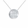 Image 1 : 18KT White Gold 0.89ctw Diamond Pendant with Chain