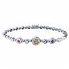 Image 1 : 14KT White Gold 0.82ctw Multi Color Sapphire and Diamond Bracelet