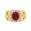 Image 1 : 14KT Yellow Gold 4.07ct Ruby and Diamond Ring