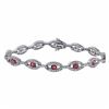Image 1 : 14KT White Gold 2.28ctw Ruby and Diamond Bracelet