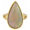 Image 1 : 14KT Yellow Gold 7.25ct Opal and Diamond Ring
