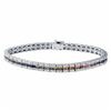 Image 1 : 14KT White Gold 3.81ctw Multi Color Sapphire and Diamond Bracelet