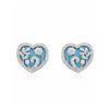 Image 1 : 18KT White Gold 7.00ctw Turquoise and Diamond Earrings
