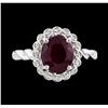 Image 1 : 14KT White Gold 3.00ct Ruby and Diamond Ring