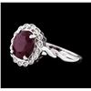 Image 2 : 14KT White Gold 3.00ct Ruby and Diamond Ring
