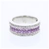 18KT White Gold 1.24ctw Pink Sapphire and Diamond Ring