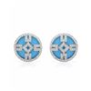 Image 1 : 14KT White Gold 8.68ctw Turquoise and Diamond Earrings