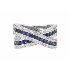 14KT White Gold 1.75ctw Sapphire and Diamond Ring