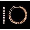 Image 2 : 0.99 ctw Diamond Inside Out Hoop Earrings - 14KT Rose Gold