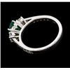 Image 3 : 0.94 ctw Emerald and Diamond Ring - 14KT White Gold