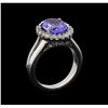 Image 4 : 3.54 ctw Tanzanite and Diamond Ring - 14KT White Gold