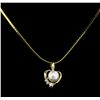 Image 2 : 0.05 ctw Diamond Pendant with Chain - 14KT Yellow Gold