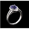 Image 3 : 1.38 ctw Tanzanite and Diamond Ring - 14KT White Gold