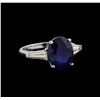 Image 1 : 5.14 ctw Sapphire and Diamond Ring - 14KT White Gold