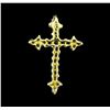Image 2 : 0.20 ctw Diamond Cross Pendant - 14KT Yellow Gold