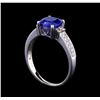 Image 4 : 2.00 ctw Tanzanite and Diamond Ring - 14KT White Gold