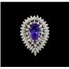 Image 2 : 14KT White Gold 4.96 ctw Tanzanite and Diamond Ring