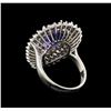 Image 3 : 14KT White Gold 4.96 ctw Tanzanite and Diamond Ring