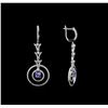 Image 2 : 14KT White Gold 1.46 ctw Tanzanite and Diamond Earrings