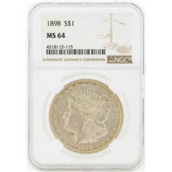 1898 MS64 NGC Morgan Silver Dollar