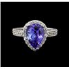 Image 2 : 14KT White Gold 2.87 ctw Tanzanite and Diamond Ring