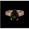 Image 2 : 5.66 ctw Tourmaline and Diamond Ring - 14KT Rose Gold