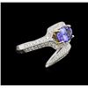 Image 1 : 1.40 ctw Tanzanite and Diamond Ring - 18KT Two-Tone Gold