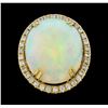 Image 2 : 25.20 ctw Opal and Diamond Ring - 14KT Yellow Gold
