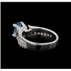 Image 3 : 2.25 ctw Blue Zircon and Diamond Ring - 18KT White Gold