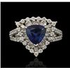 Image 2 : 2.14 ctw Sapphire and Diamond Ring - 14KT White Gold