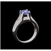 Image 4 : 1.31 ctw Tanzanite and Diamond Ring - 18KT White Gold