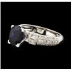 Image 1 : 1.72 ctw Sapphire and Diamond Ring - 18KT White Gold