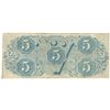 Image 2 : 1863 $5 The Confederate States of America Note T-60 CC