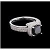 Image 1 : 2.64 ctw Fancy Black Diamond Ring - 14KT White Gold