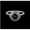 Image 2 : 14KT White Gold 0.97 ctw Sapphire and Diamond Ring