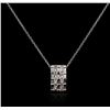 Image 1 : 14KT White Gold 0.75 ctw Diamond Pendant With Chain
