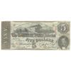 Image 1 : 1863 $5 The Confederate States of America Note T-60 CC