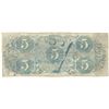 Image 2 : 1863 $5 The Confederate States of America Note T-60 CC