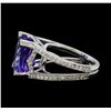 Image 3 : 7.37 ctw Tanzanite and Diamond Ring - 14KT White Gold