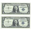 Image 1 : 1957 $1 Silver Certificate Currency Lot of 2