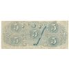 Image 2 : 1863 $5 The Confederate States of America Note T-60 CC