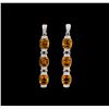 Image 1 : Crayola 15.60 ctw Citrine and White Sapphire Earrings - .925 Silver