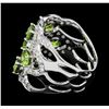 Image 3 : 3.23 ctw Demantoid Garnet And Diamond Ring - 14KT White Gold