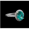 Image 1 : 3.14 ctw Apatite and Diamond Ring - 14KT White Gold