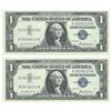 Image 1 : 1957 $1 Silver Certificate Currency Lot of 2